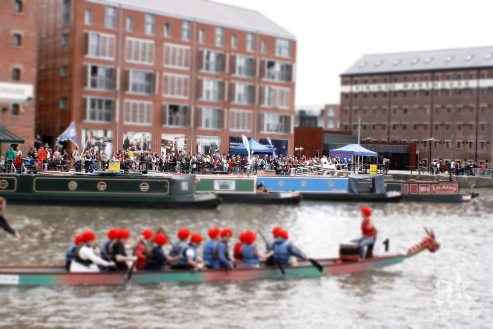 Gloucester Docks, Dragon Boat Races.  tilt-shift photography hack. This Splendid Shambles.