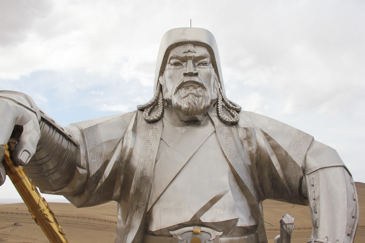 Close up of Genghis Khan Equestrian Statue in Terelj National Park, Mongolia