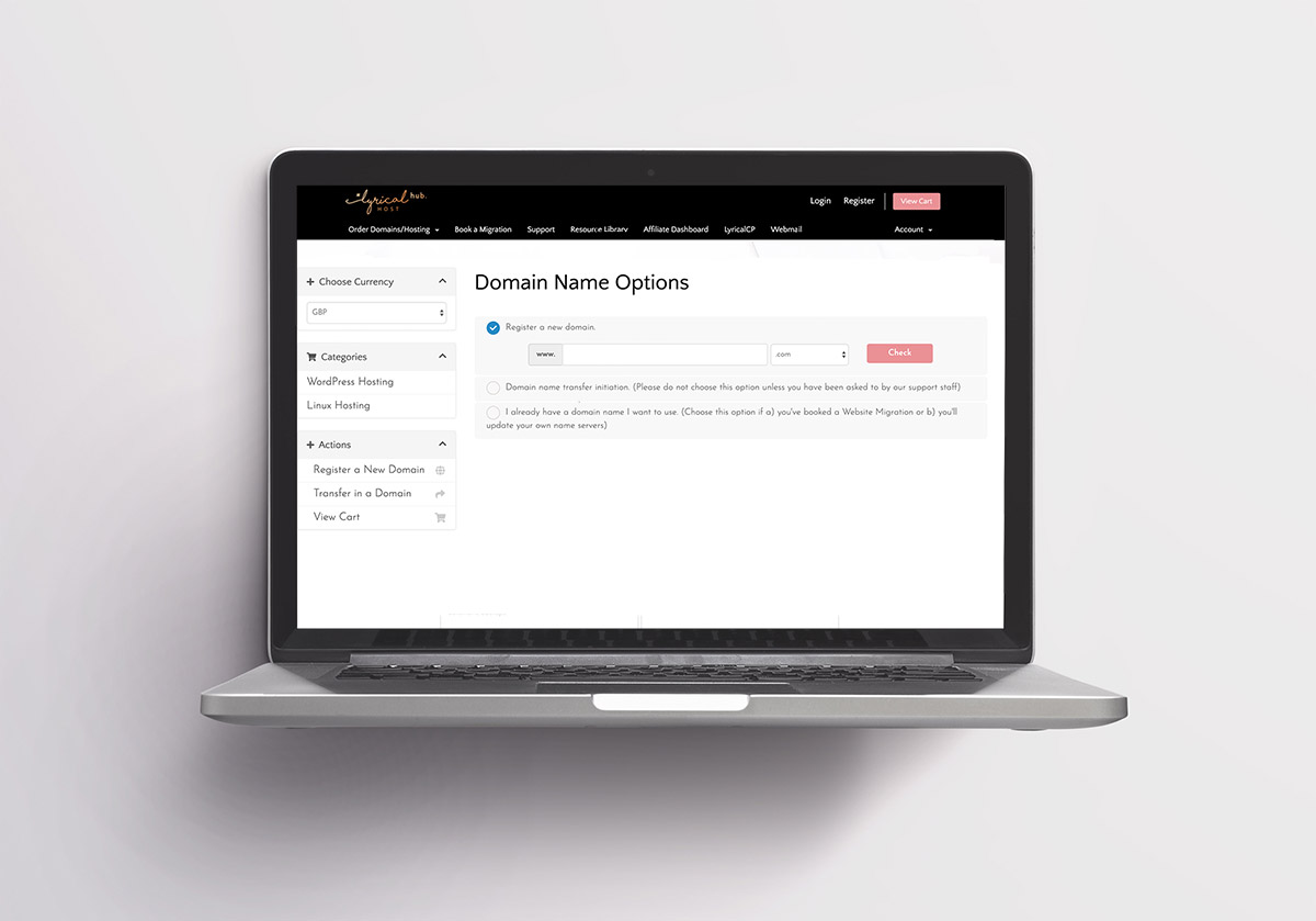 Lyrical Host on a laptop screen. 'how to start a wordpress blog with Lyrical Host. This Splendid Shambles.