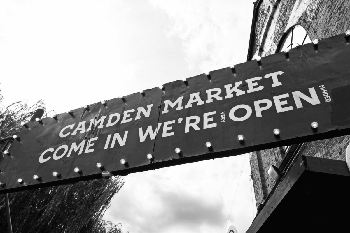 Camden Market sign in Camden Town, London. This Splendid Shambles. Short Stay in London.