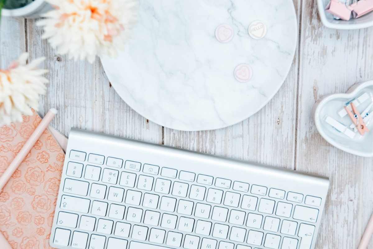 Flatlay of a desk. Repurpose Instagram posts on Pinterest - This Splendid Shambles