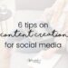 Woman sitting on a coach with a laptop on her knee. 6 tips on content creation for social media on This Splendid Shambles.