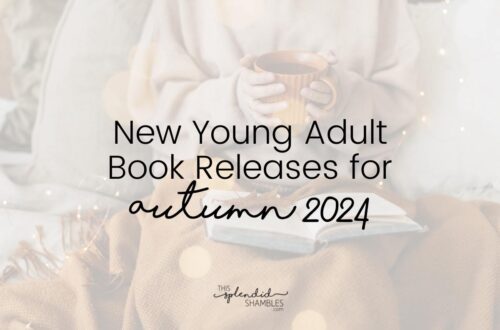 New young adult book releases autumn 2024, with a woman in a cosy jumper holding a cup of coffee, a blanket on her knee, with a book open.
