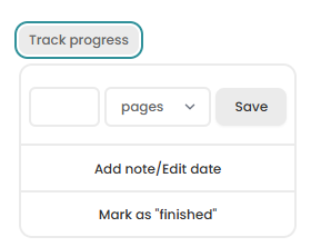 Track reading progress in StoryGraph.