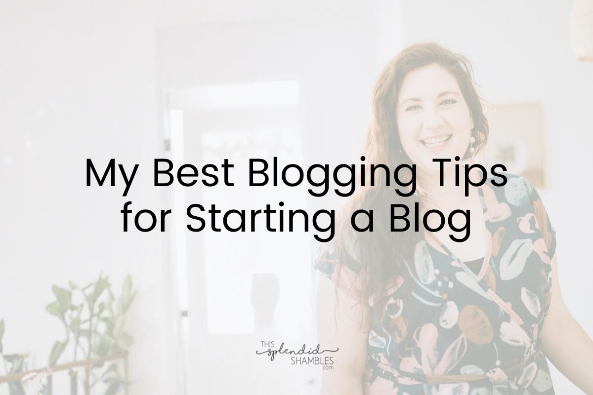 Anjali Kay, Blogging Coach, standing by a bench, 'My Best Blogging Tips for Starting a Blog' written on the top.