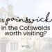Low opacity image of buildings in Painswick, with the words 'Is Painswick in the Cotswolds worth visiting' written on top.